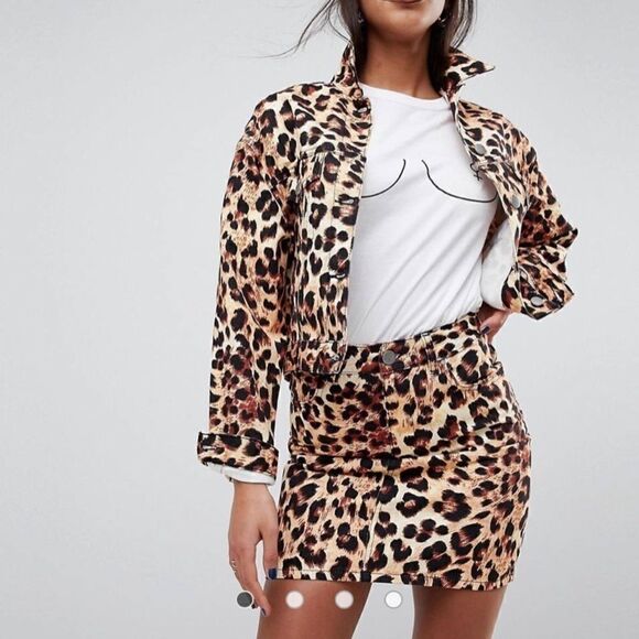 ASOS Design Denim Jacket in Leopard Print Size M - Picture 14 of 14